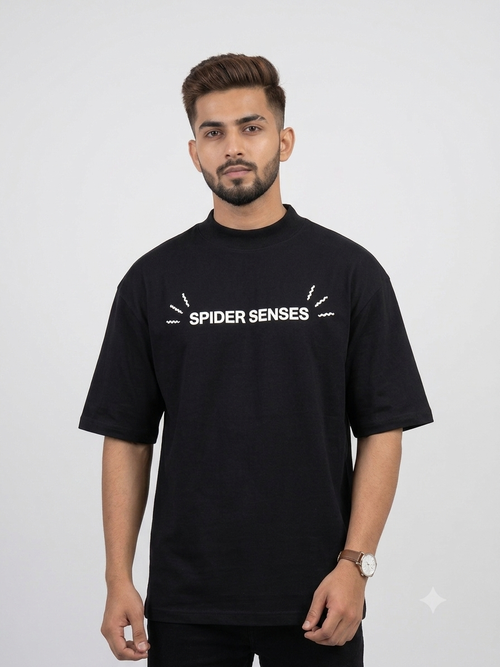 Webhead Spider Senses Oversized T-Shirt | Puff Print & Embroidered Streetwear Tee for Men